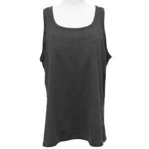 Prana Charcoal Gray Ribbed Racerback Tank Top Size 1X